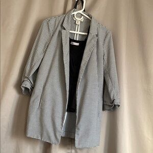 Rachel Zoe Black and White Gingham Blazer
